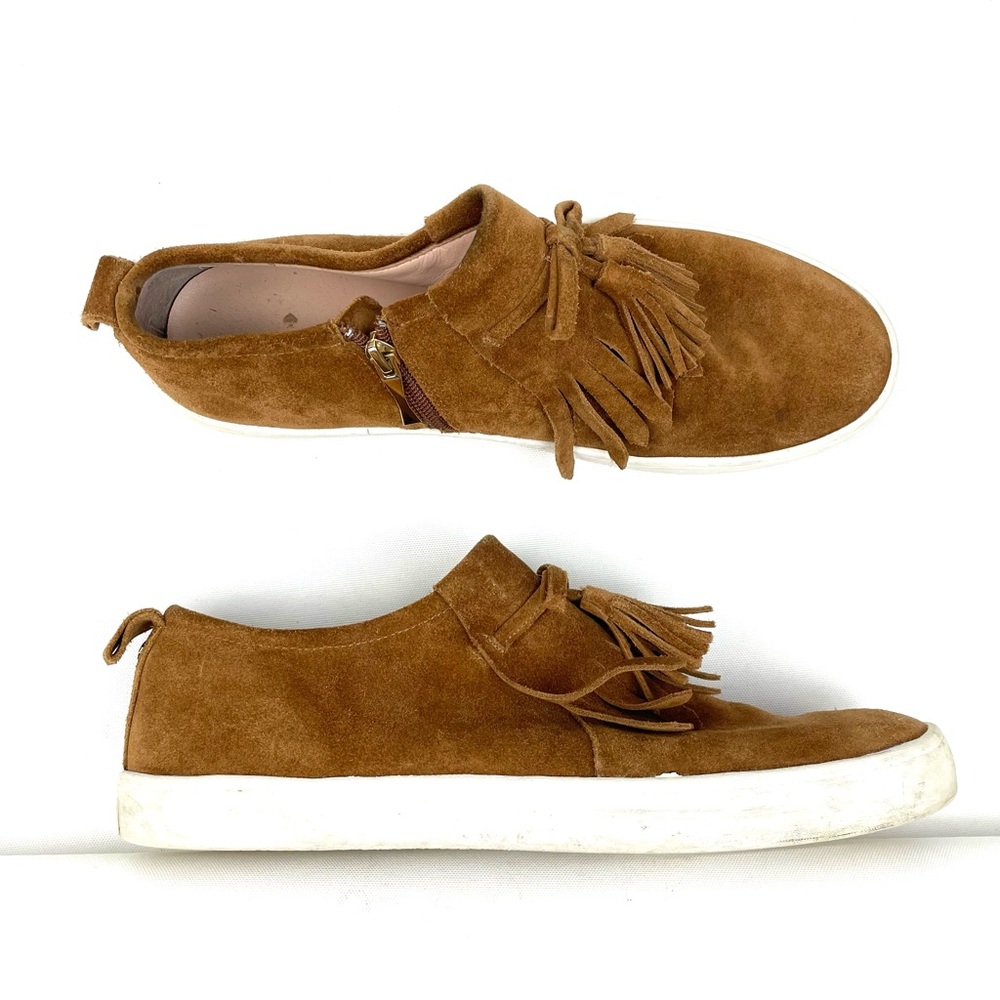 Kate Spade Brown Suede Moccasin Sneakers Size 10.5 Tassel Detail